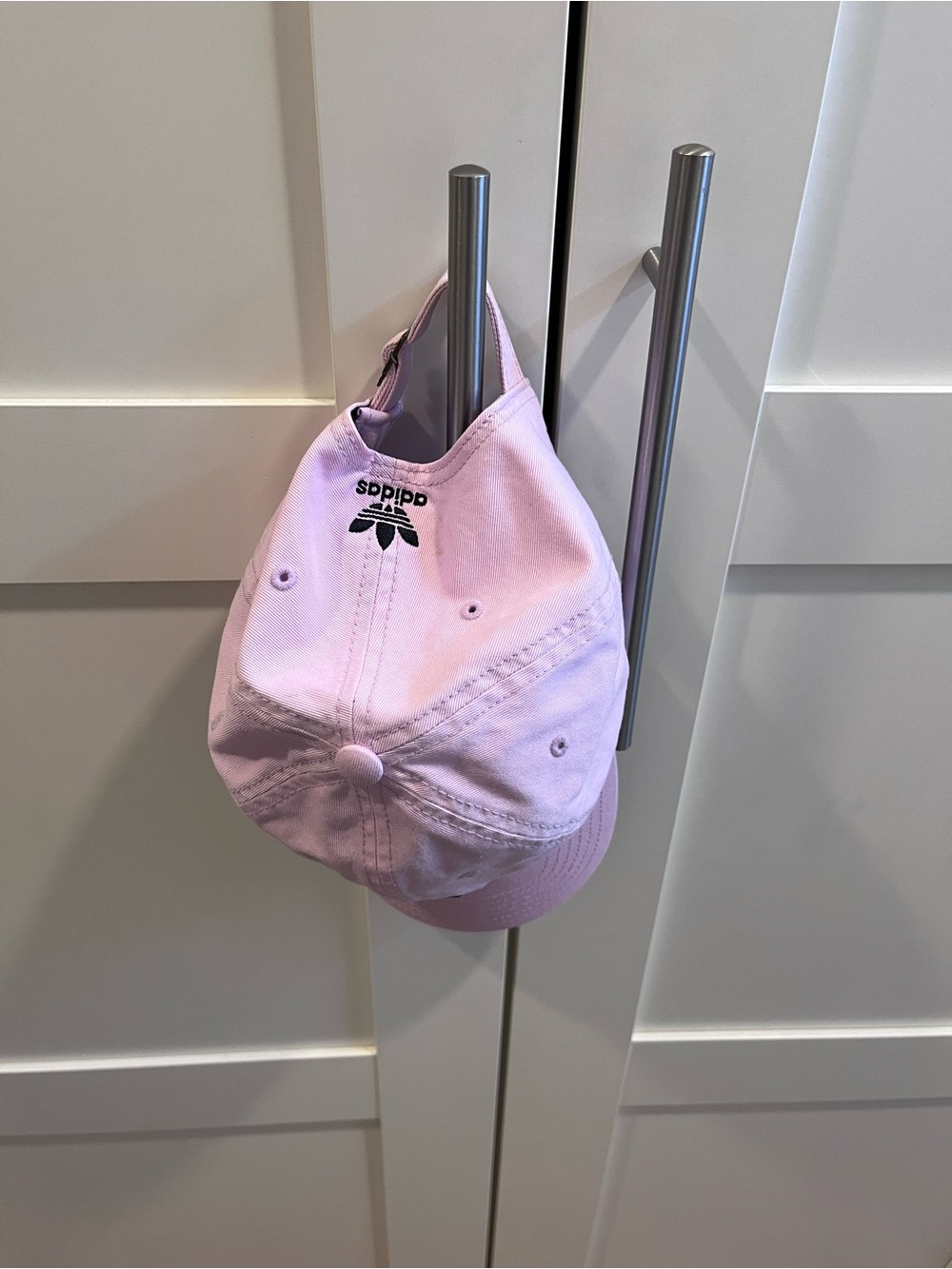 adidas women’s Light Pink Baseball Cap with Black Trefoil - Picture 3 of 8